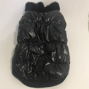 Shiny Dog Jacket & Faux Fur Dog Coat with Pocket!